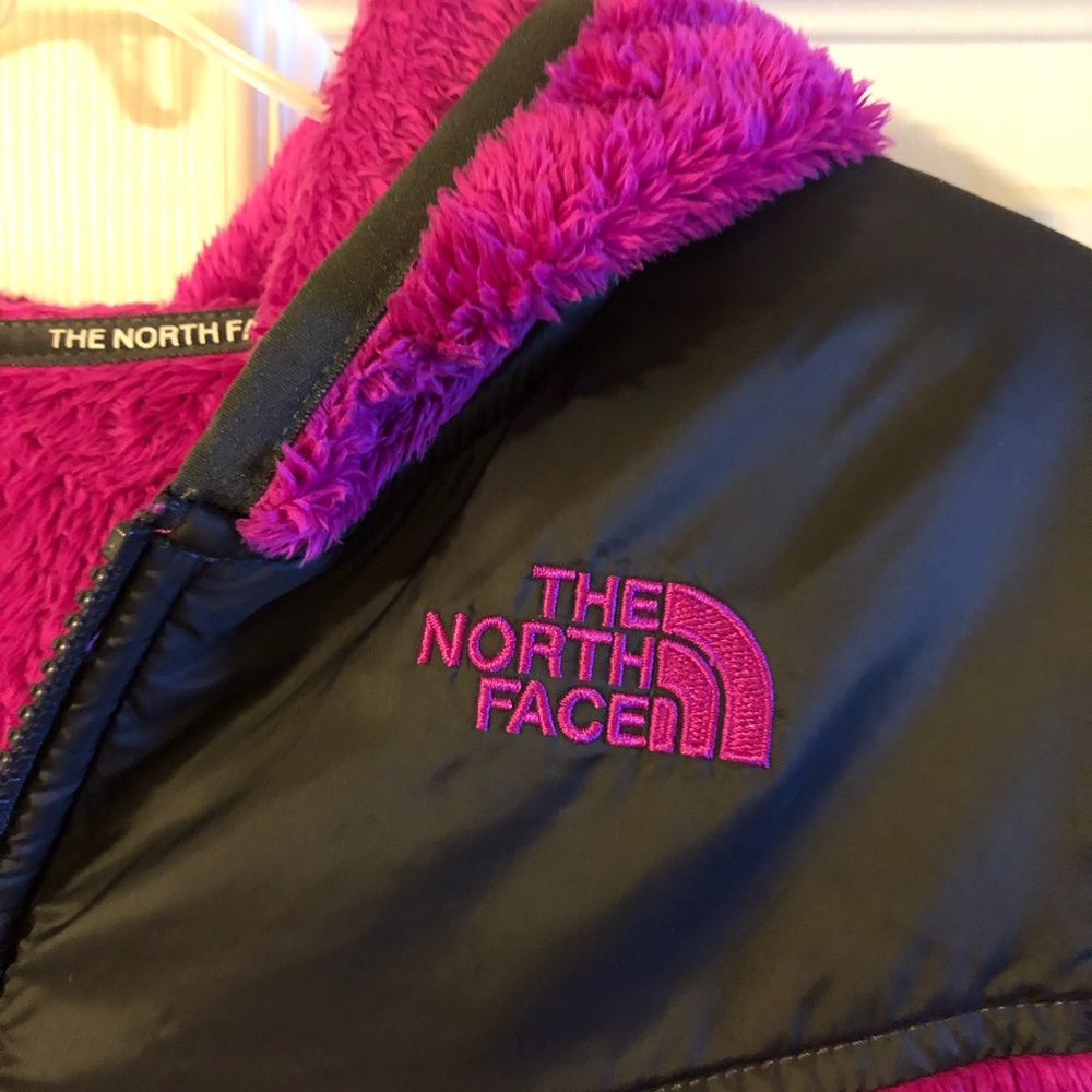 The North Face Girls L Hooded Fleece Pink/Gray - Picture 3 of 4